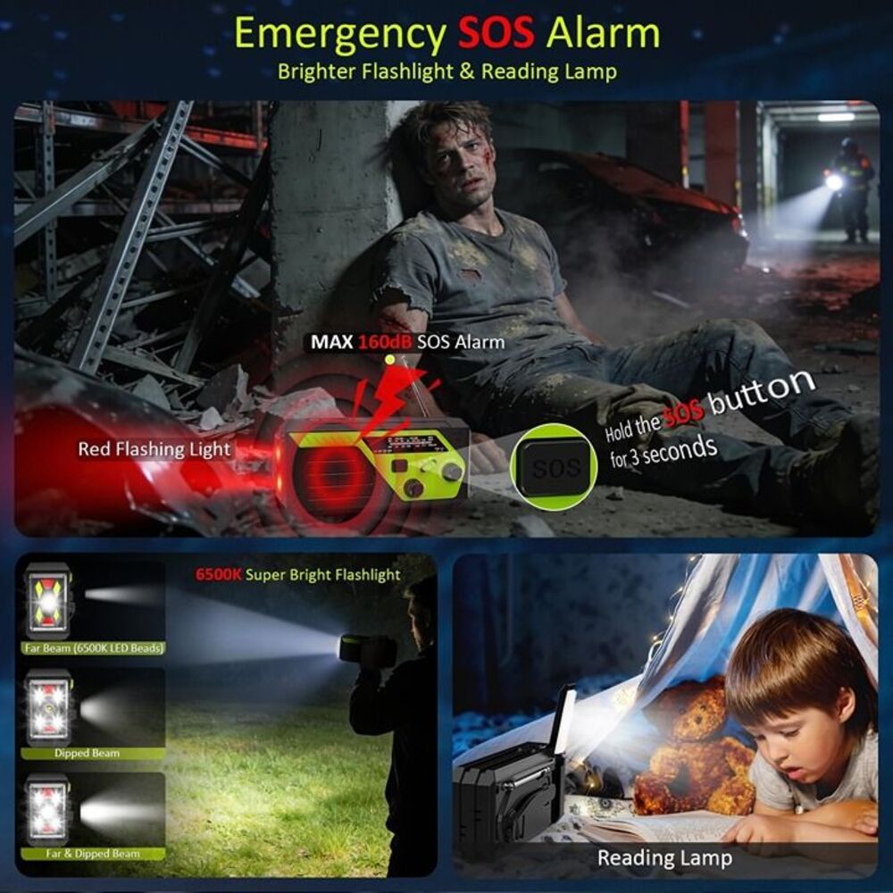 Weather Radio 22000mWh AM FM NOAA Emergency Radio - Picture 5 of 9